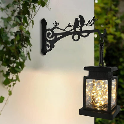 Wall Mounted Bracket Metal Flower Basket Bird Pattern Holder Hanger Rustic Hooks