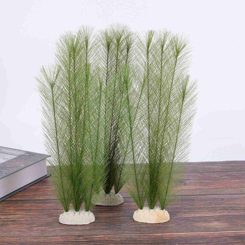 Aquarium Decoration Fish Tank Artificial Grass Water Plants 30cm Silk Fabric 3Pc
