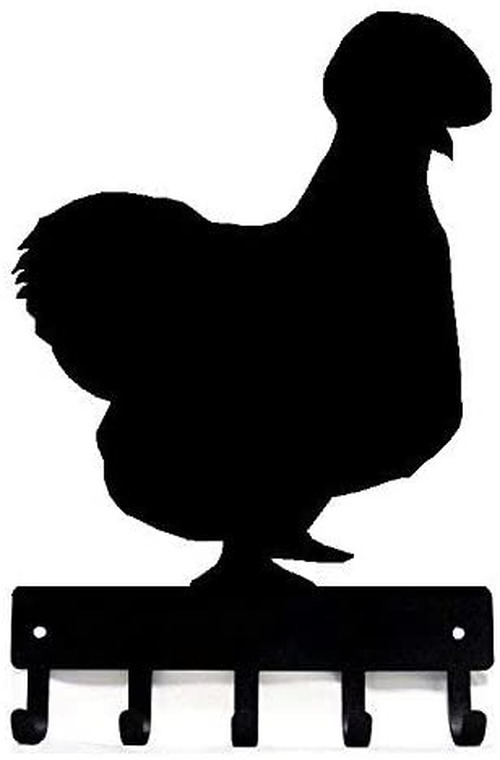 Silkie #1 Chicken Farm Key Rack - 6 inch Wide Metal Wall Art