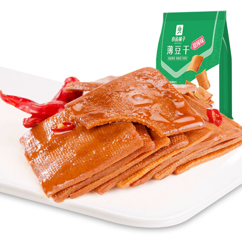 Chinese Food Snack Liangpinpuzi Spicy Dried Tofu 良品铺子甜辣薄豆干160g*2bags