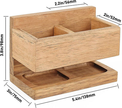 Wooden Wall Mounted Toothbrush Shaver Holder Razor Stand for Shower Toothpaste