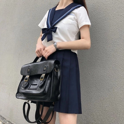 Vintage Women Backpack Preppy Style Student Purse Multifunctional Shoulder Bags