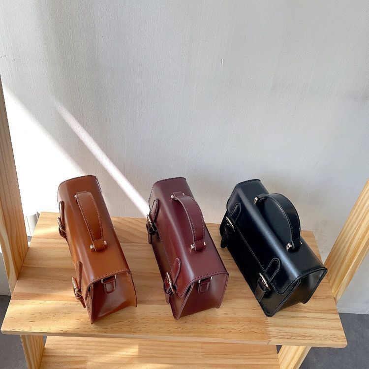 Vintage Handbag Small Shoulder Bag Synthetic Leather Totes Bags Brown Satchels