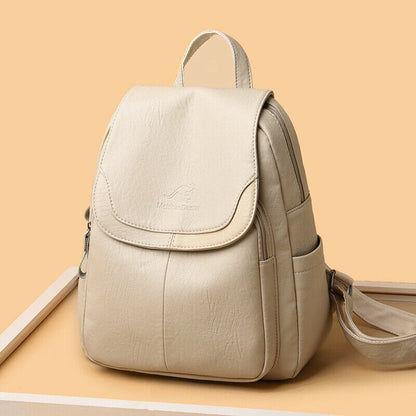 Premium PU Leather Backpack Women Vitange Satchel Rucksack Travel Shoulder Bag