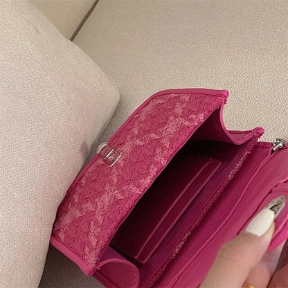 Women Lock Shoulder Bags Plaid Ladies Female Clutch Purse Handbags