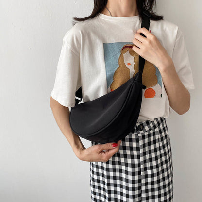 Crossbody Canvas Sling Bag For Women Hobos Chest Bag Students Shoulder Bag Strap