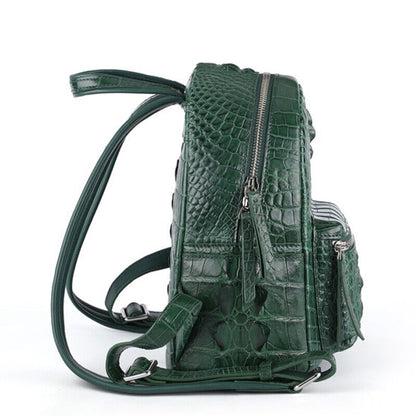 Handcrafted 100% Real CrocodileSkin Leather Women's Luxury Backapck ShoulderBag