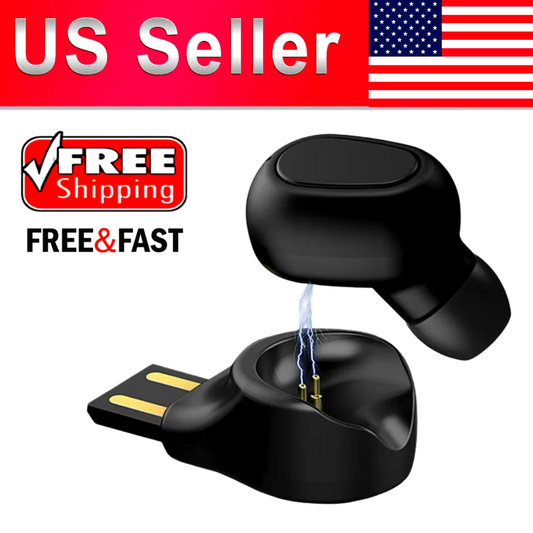 Mini Invisible Bluetooth Earphone Car Headset Earbud With Magnetic USB Charger P