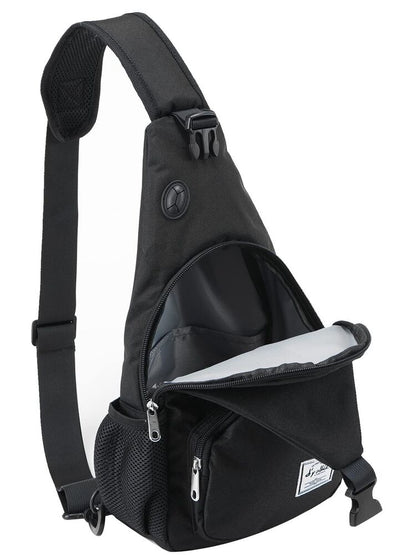 d'yallee 15.4" Sling Bag for Men Crossbody Shoulder Chest One Size, Black