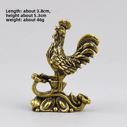 1Pc Retro Brass Twelve Chinese Zodiac Ornament Desktop Handicraft Tea Pet