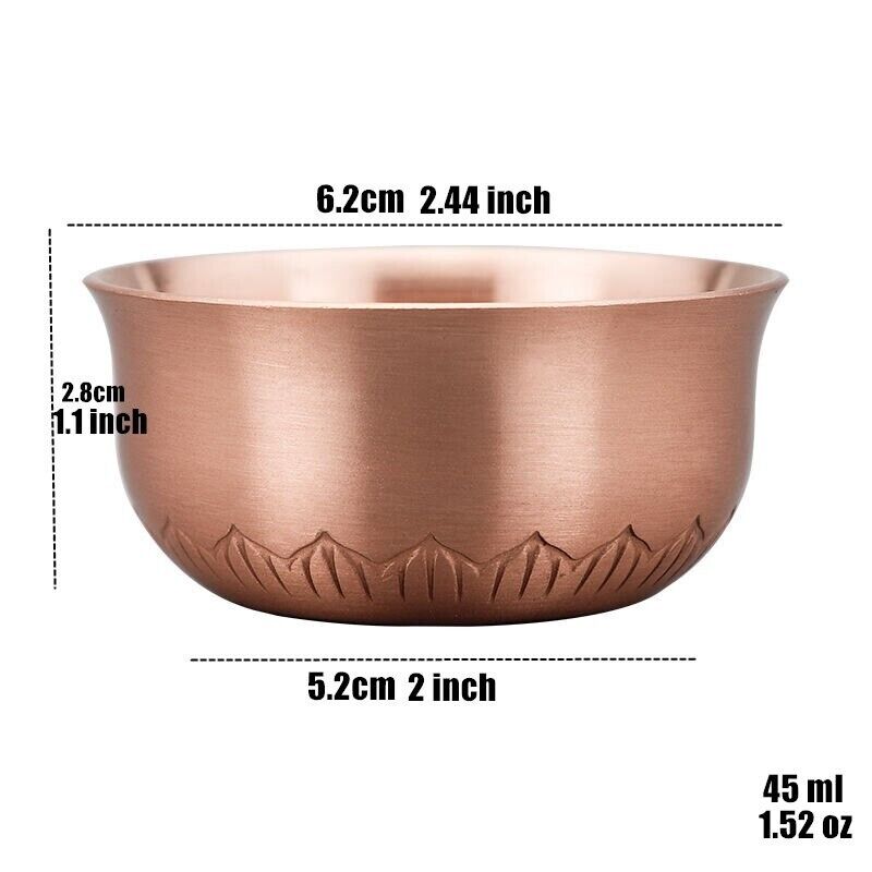 Bowls Engraved Pure Copper Mini Vodka Liqueur Creative Wedding Wine Tea Cup 45ml