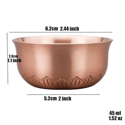 Bowls Engraved Pure Copper Mini Vodka Liqueur Creative Wedding Wine Tea Cup 45ml