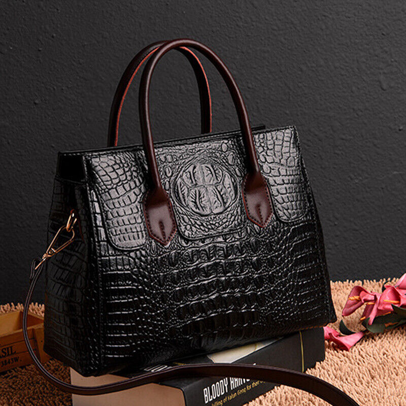 New Women's Leather Crocodile Handbag Sling Satchel Tote Shoulder Bag Party Bag