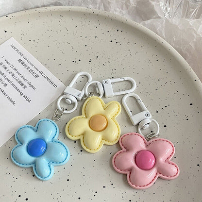 Colored Flower Keychain Heart Flower Bag Pendant DIY Candy Color Key Chains