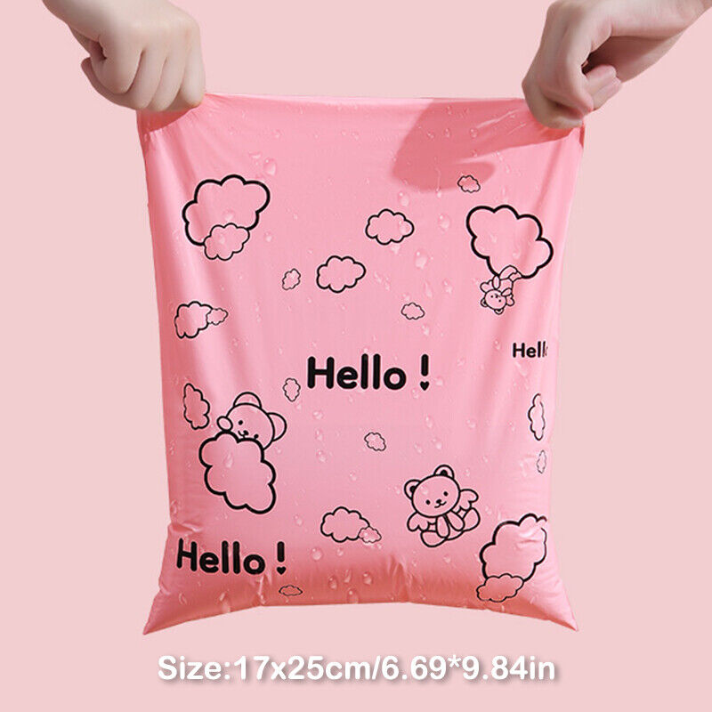 10Pcs Courier Bag Envelope Packaging Bags Pink Waterproof Self Adhesive Seal Bag