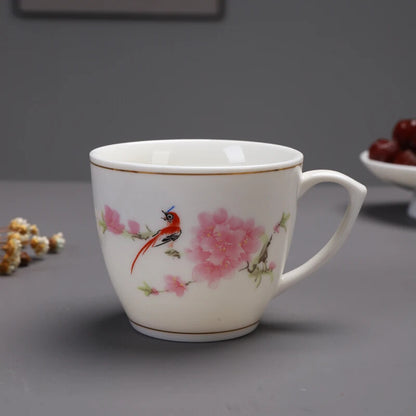 Chinese Blue and White Porcelain Teacup with Handle Office Coffee Cup Ceramic