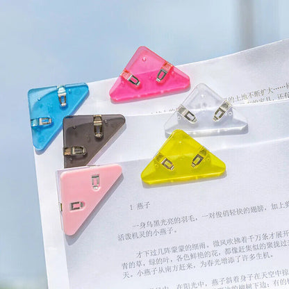 10 PCS Triangle Paper Clips Durable Paper Clamps Protect Book Corner for Student