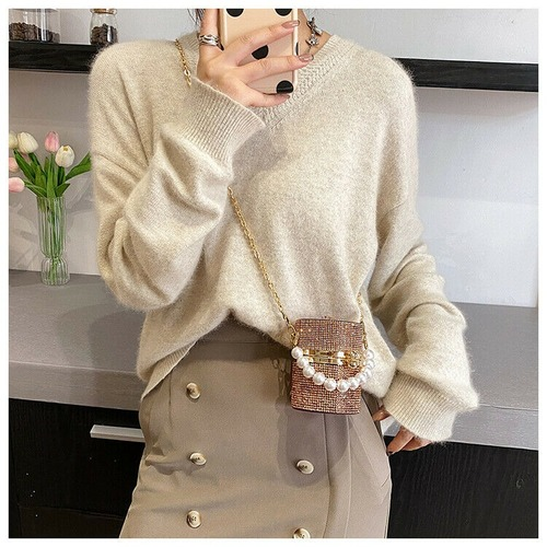 Women Crossbody Bags Metal Chain Diamond Lipstick Pouch Women Shoulder Bag