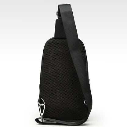 Men's Sling Backpack,100% Genuine Leather Chest bag Crossbody Bag Shoulder Bag