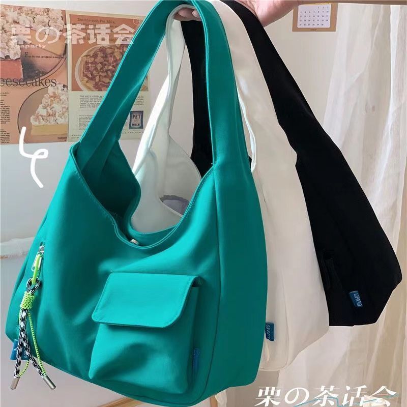Simple Shoulder Bag Japanese Style Nylon Tote Bag Large Capacity School Handbags
