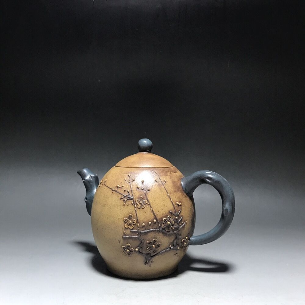 vintage chinese yixing purple clay teapot zisha ceremony carving Collectible art