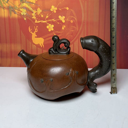 Vintage Chinese Yixing Purple Clay Teapot Zisha Ceremony Fashion Unique Teaware