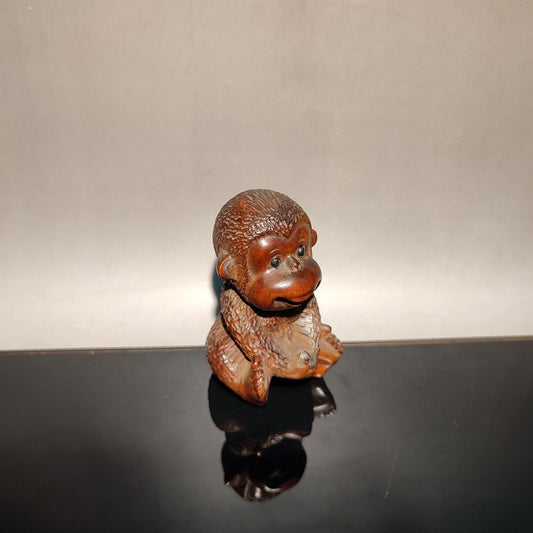 vintage monkey statue gorilla figurine wooden sculptures home decor wood carving