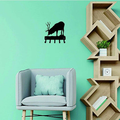 Elk Bull Key Rack Hanger Wall Mounted Hook Up Pendant Wall Art Home Decor