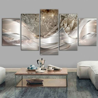 5Pcs Wall Art Canvas Painting Picture Home Decor Modern Abstract Poster Crystals