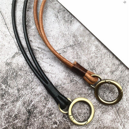 Mobile Phone Straps Cowhide Lanyards Key Leather Card Badge Neck Sling Band 50cm