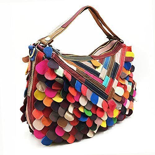 Lady Bag Multi-color Tote Handbag Genuine Cow Leather Fashion Handbags
