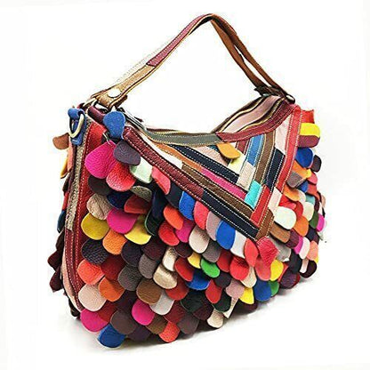 Lady Bag Multi-color Tote Handbag Genuine Cow Leather Fashion Handbags