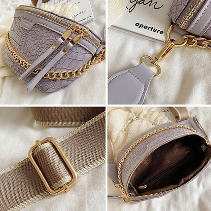 Women's Waist Bag Thick Chain Shoulder Crossbody Bag Female Belt Bag Handbag