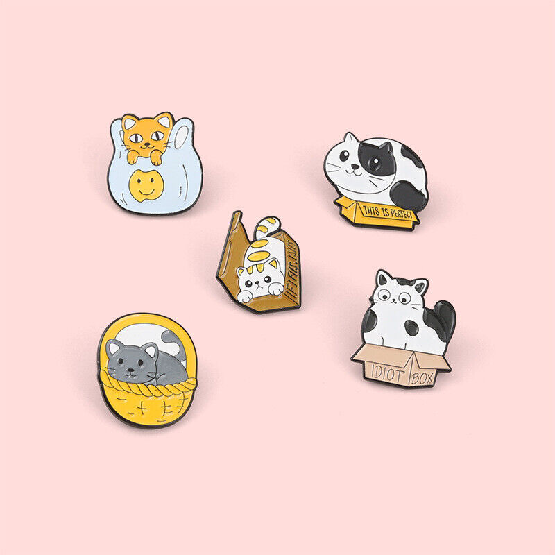 Pin Brooches Backpack Badges Meow Cat Hard enamel lapel Hat Gift Bag Goth Jeans