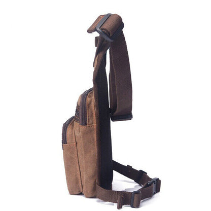 Men's Outdoor Vintage Canvas Drop Leg Bag Tactical Thigh Waist Fanny Pack