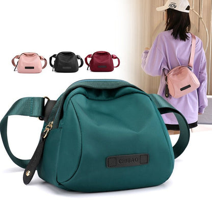 Small Shell Shoulder Bag Nylon Wide Strap Crossbody Bag Soft Waterproof Purses
