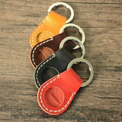 Genuine Leather Keychain Coin Storage Bags Multifunctional Cowhide Home Key Ring