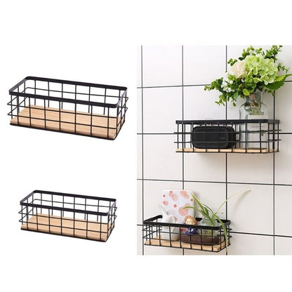 Metal Shelf 30cm Wall Spice Rack Holder Kitchen Pantry Storage Organiser Basket