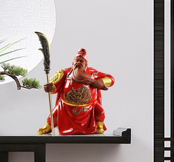 Yixing Ceramic Wu Caishen Guan Erye Zhaocai Guan Gong living room decoration Bog