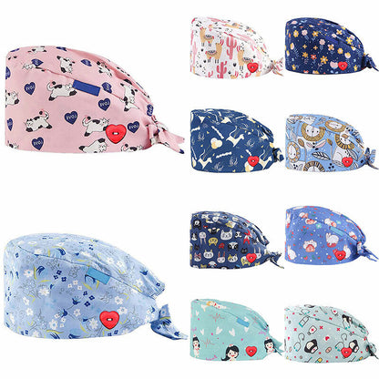 Surgical Cap Doctor Nurse Headwear Adjustable Sweat-absorbent Head Cover Hats