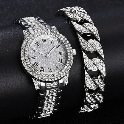 Reloj De Cuarzo Con Diamantes Para Mujer Pulsera Elegante Femenina De Marca Lujo