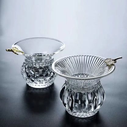 Tea Strainer Cup Thickened Glass Transparent Heat-Resistant Home Filter Infusers