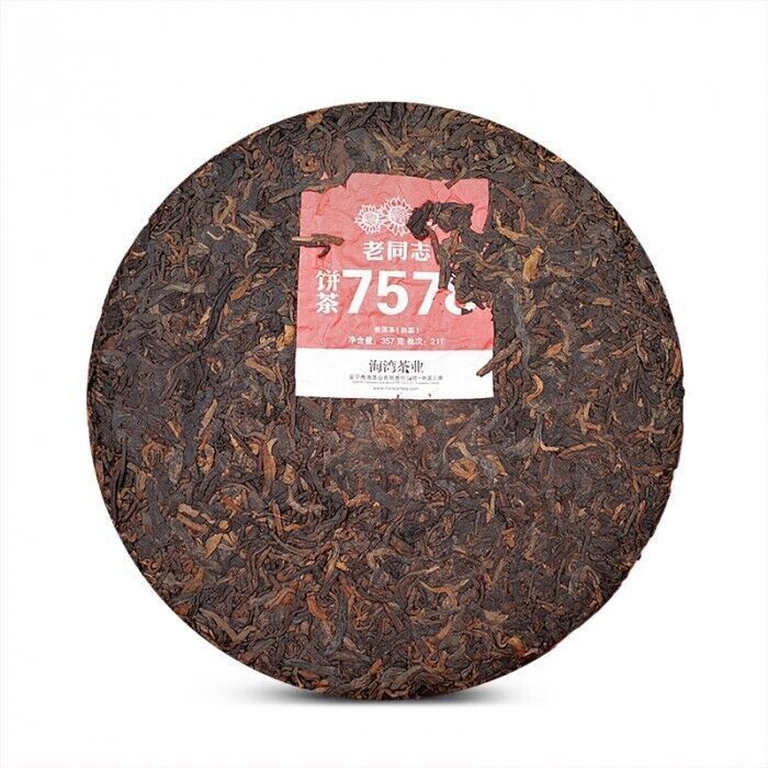 Menghai Haiwan Tea 2021 China Puer Tea 7578 Batch 211 Ripe Pu Erh Cake,老同志 357g