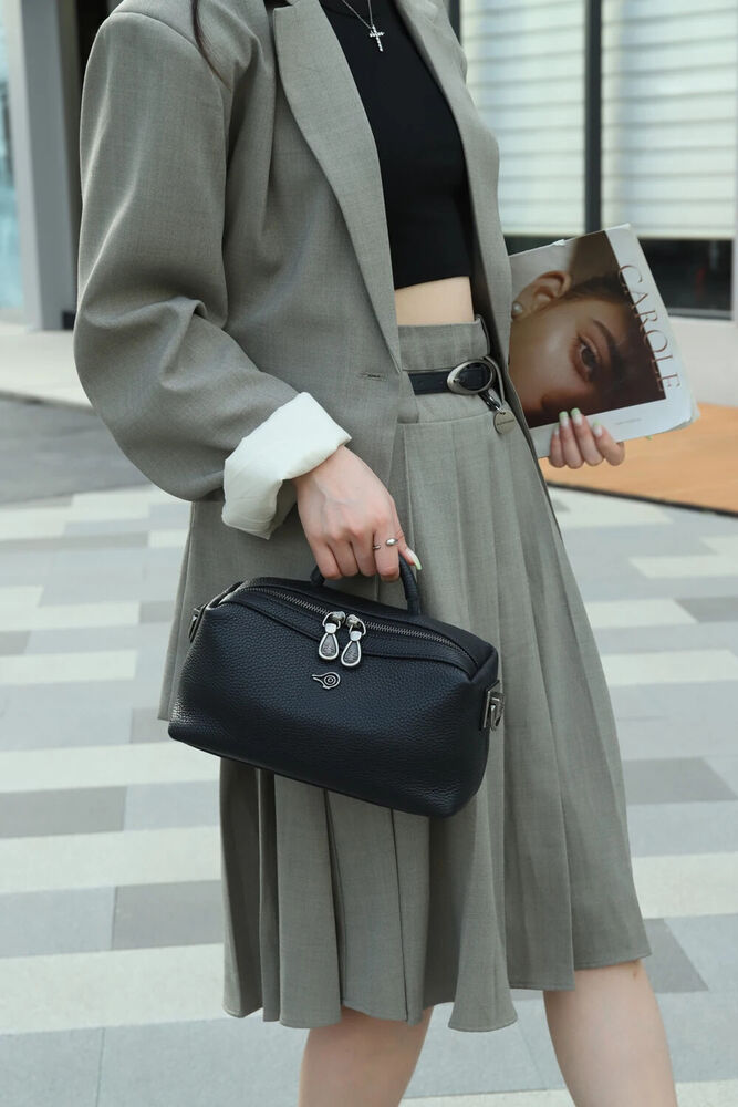 Small Square Bag for Ladies Soft Genuine Leather Cute Women‘s Crossbody Handbag