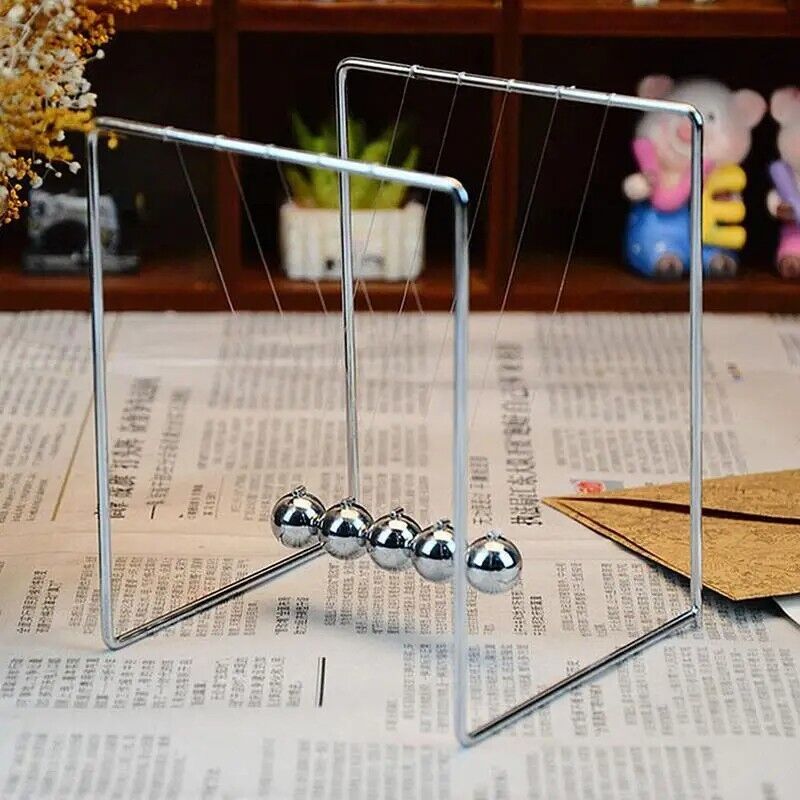 Mini Newton Cradle Balance Steel Balls School Teaching Physics Supplies Desk Toy