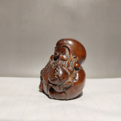 vintage buddha antique wood carved figures children gift wooden statue carving
