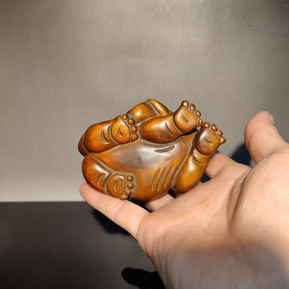 Wooden Brown Carving Chinese Elephant Sculpture Statue Home Decor Figurines Zen