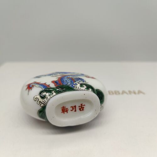 vintage chinese Glass snuff bottles dragon statue Painted snuffbox gifts figures