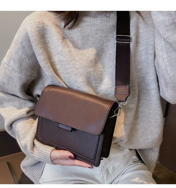 Small Flap Crossbody Shoulder Bag Synthetic Leather Totes Handbag 18*14*6 CM 1PC