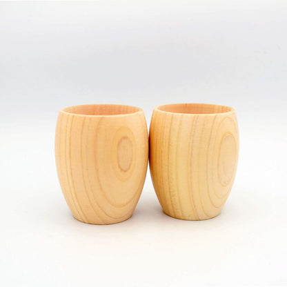 Japanese Traditional Wooden Sake Cups Handmade Home Decoration Gift Set of 2